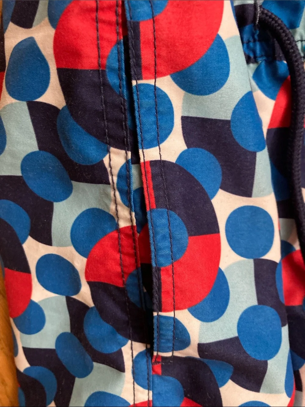 Happy Socks Blue and Red Circular Print Swim Trunks